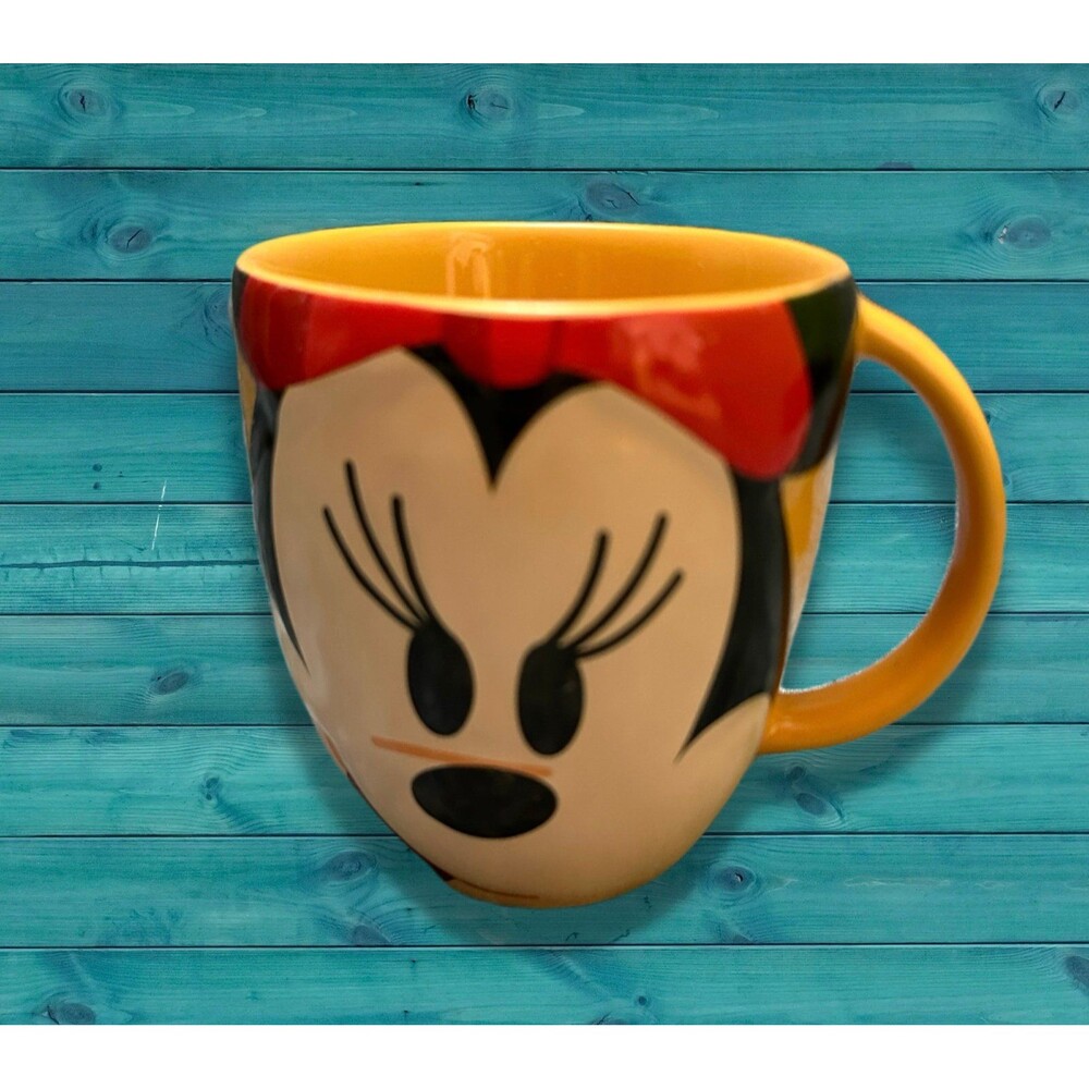 Disney Yellow and Red Minnie Mouse Ceramic Mug